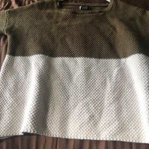 Volcom, Olive green/white crop top sweatshirt
