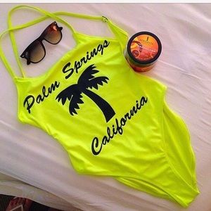 Topshop Palm Springs neon one piece