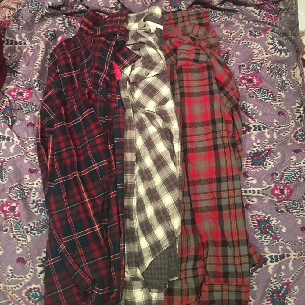 3 oversized flannels!