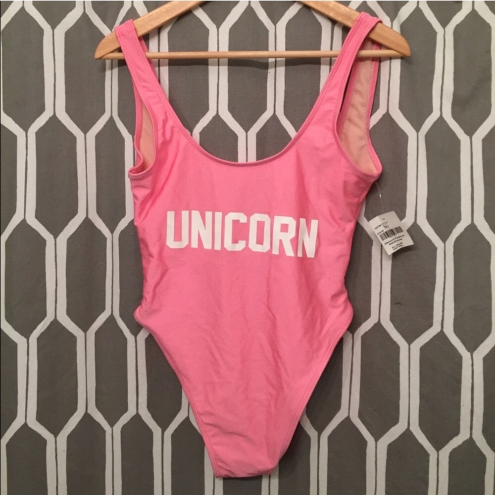 Private Party Pink Unicorn One Piece Swimsuit M/L