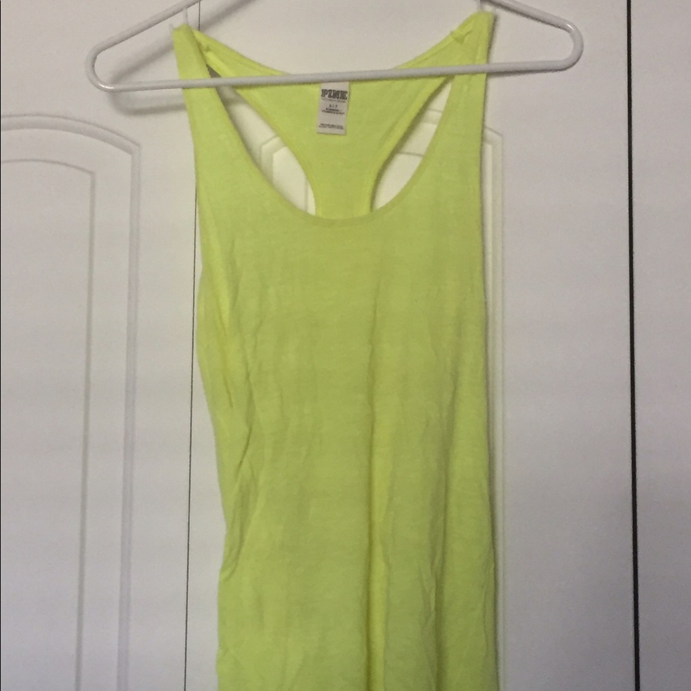 Yellow never worn pink tank top