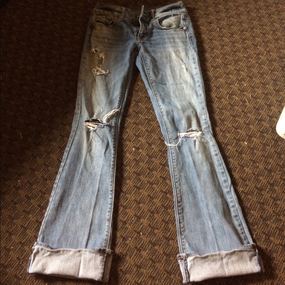 American eagle artist stretch light wash