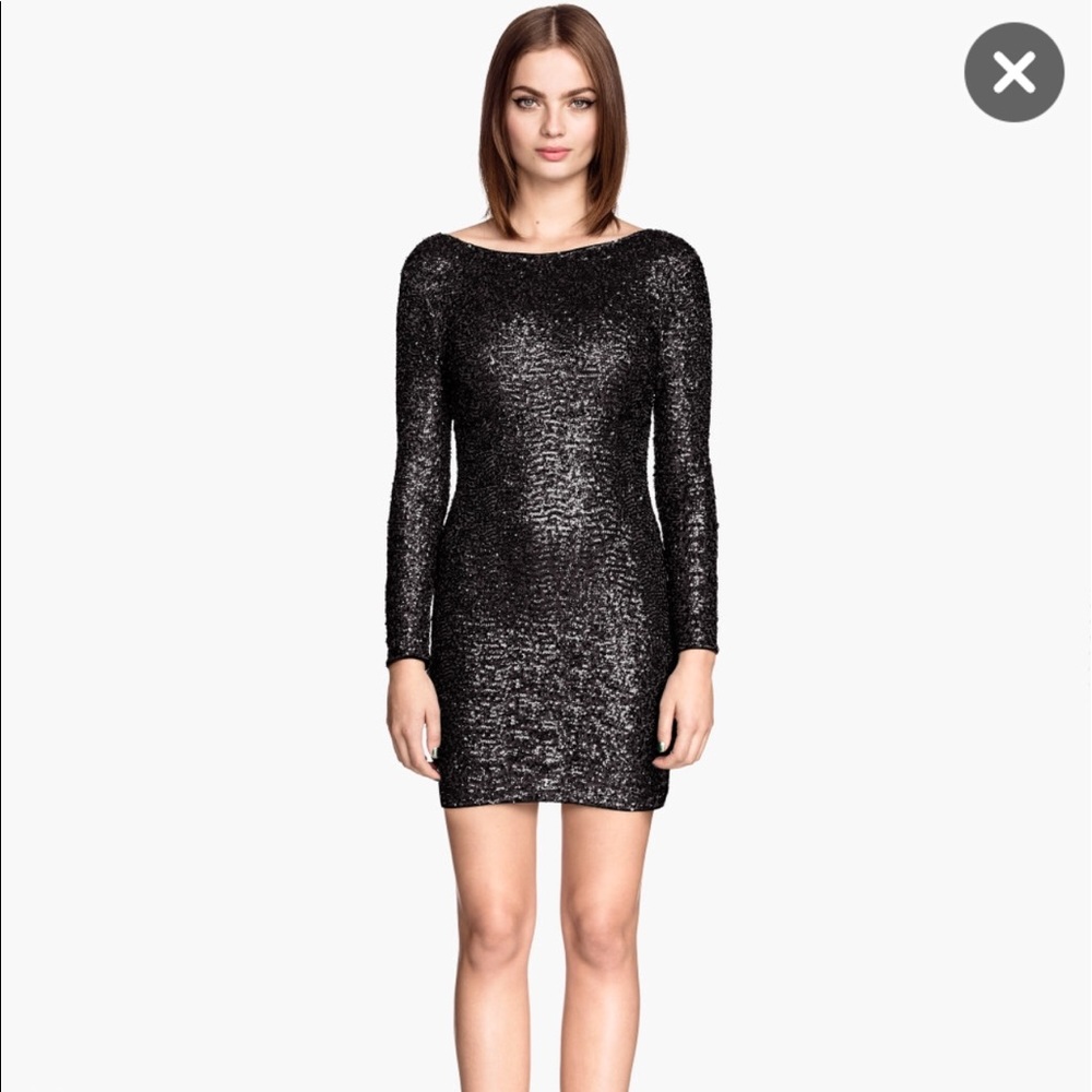 Black shimmery Low back Dress