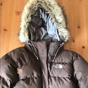 North Face down puffer jacket. Brown. Women's.
