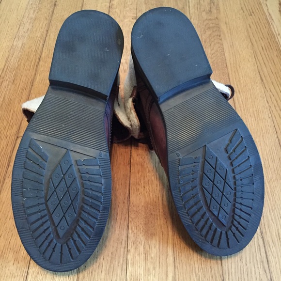 Brown leather ankle boots with fold down size 12 - Picture 5 of 7