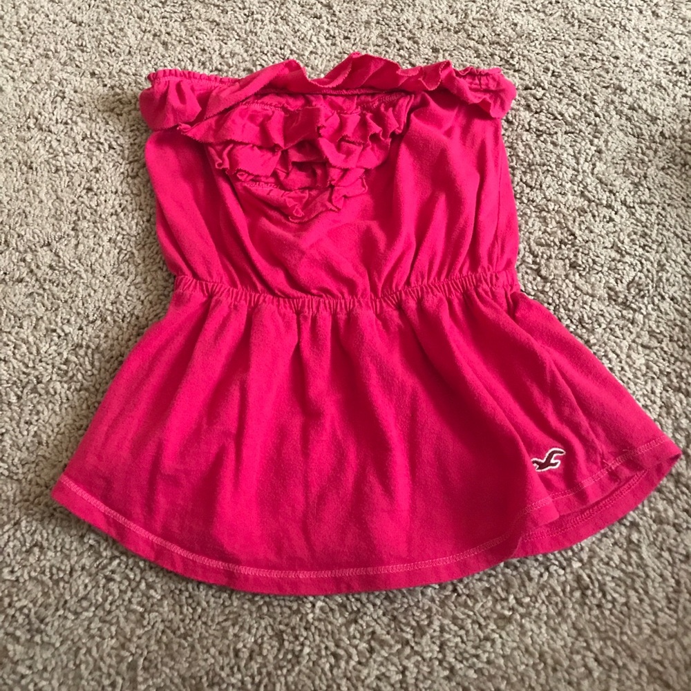Pink strapless shirt
