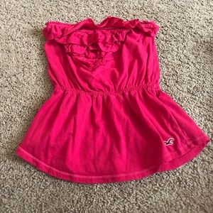 Pink strapless shirt