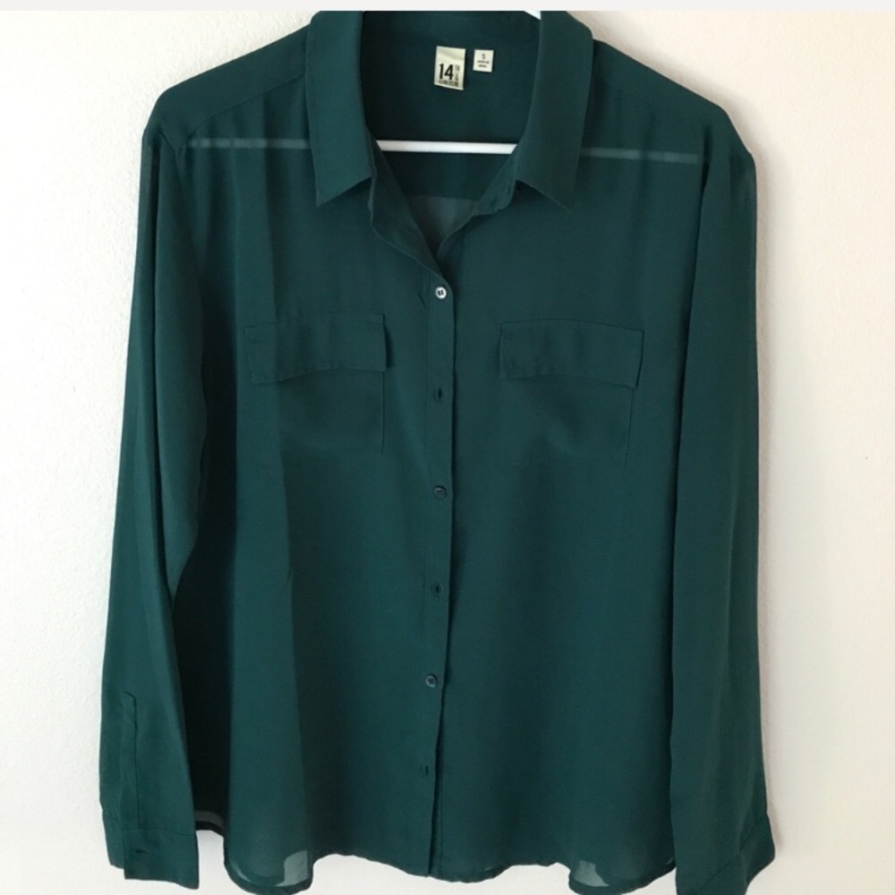 Forest green "14th & Union" blouse