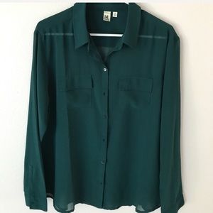 Forest green "14th & Union" blouse