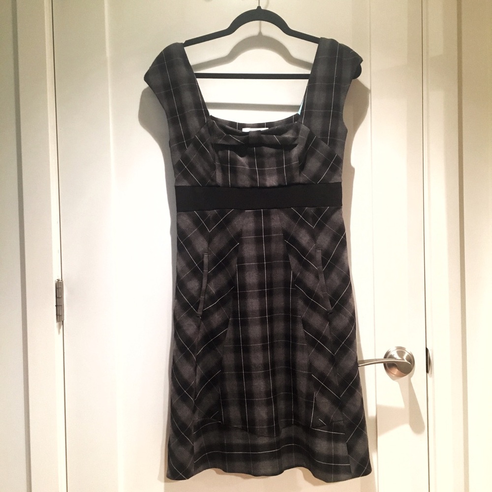 Anthropologie Moulinette Soeurs Gray Plaid Dress