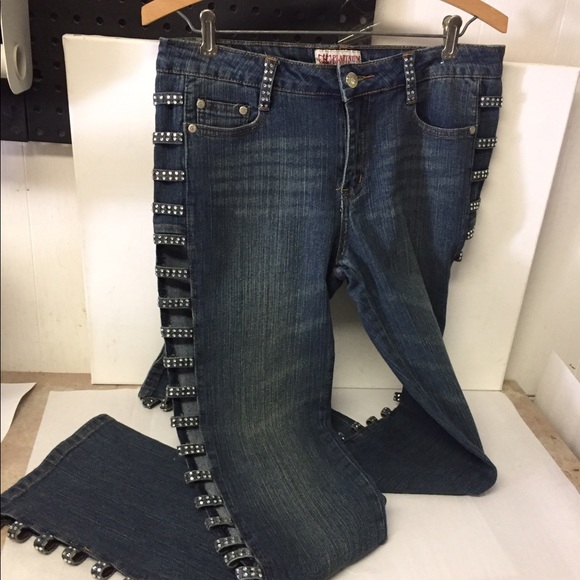 side embellished jeans