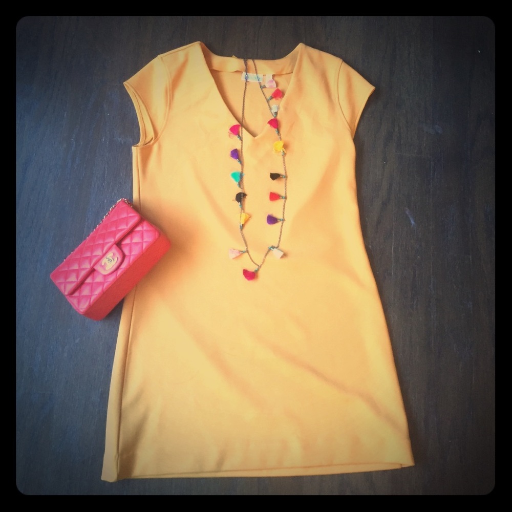 Bright Mustard Yellow Shift Dress