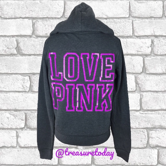PINK Victoria's Secret Jackets & Blazers - NWT Victoria's Secret PINK Bling Zip Up Hoodie