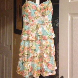 B Darlin strapless dress.