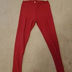Red lularoe leggings