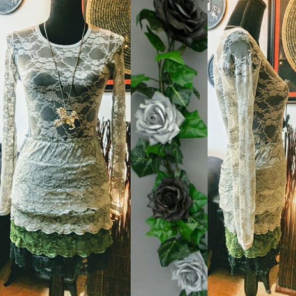Hot & Delicious Dresses & Skirts - Romantic Ombre Lace Skirt