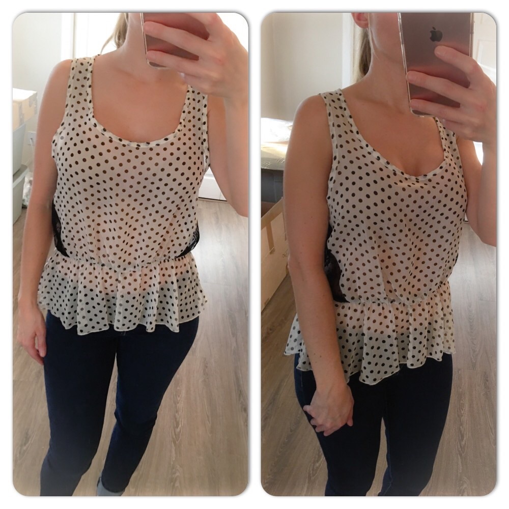 Black Polka Dots Sheer Top