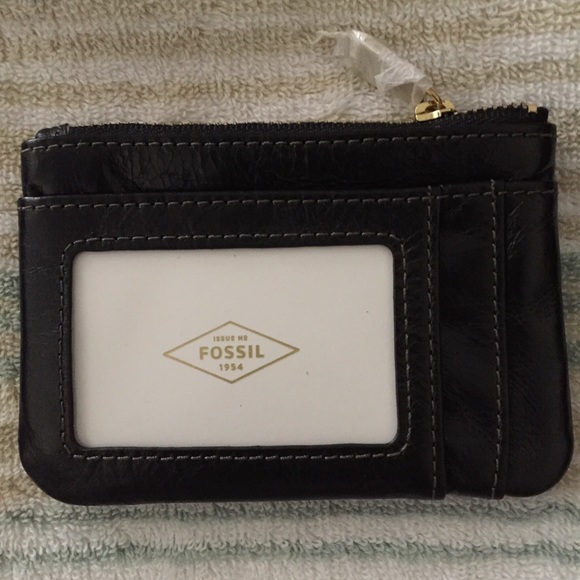 Fossil Ellis Black Leather Coin Purse - NWT - Picture 2 of 4