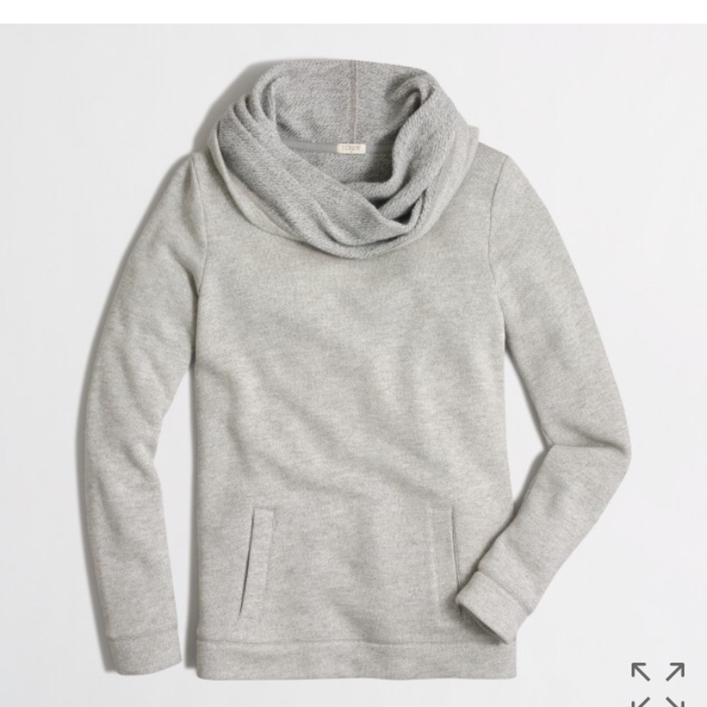 J Crew Funnelneck Sweatshirt Heather Gray