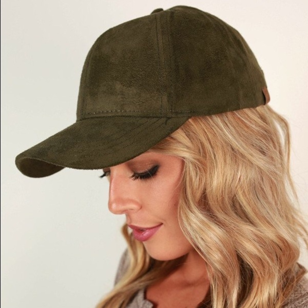 BOGO50 Forest army green vegan suede baseb dad hat