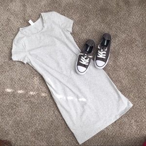 DONATING NEXT WEEK gray fitted t-shirt dress, NWOT