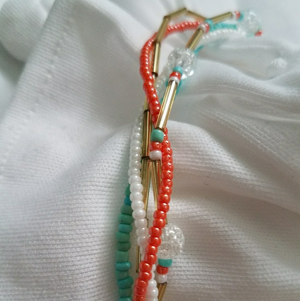 Glass Beaded Multi-Strand Bracelet