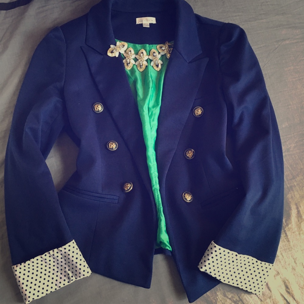 Navy dot Charming Charlie blazer