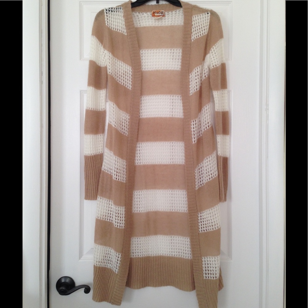NWOT Tan and Off White Sweater/ Duster