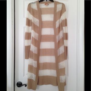 NWOT Tan and Off White Sweater/ Duster