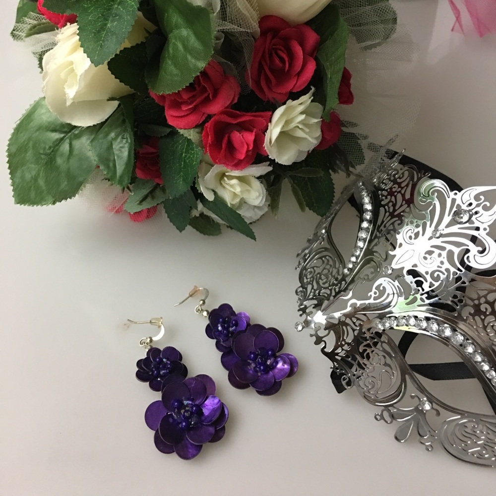 4 for $20 Purple Flower Earrings