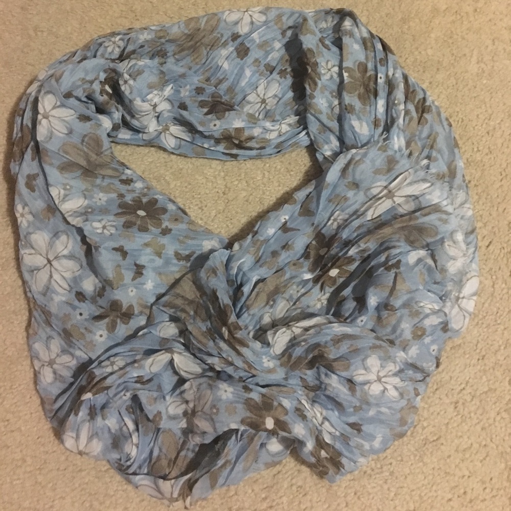 Blue flowery scarf