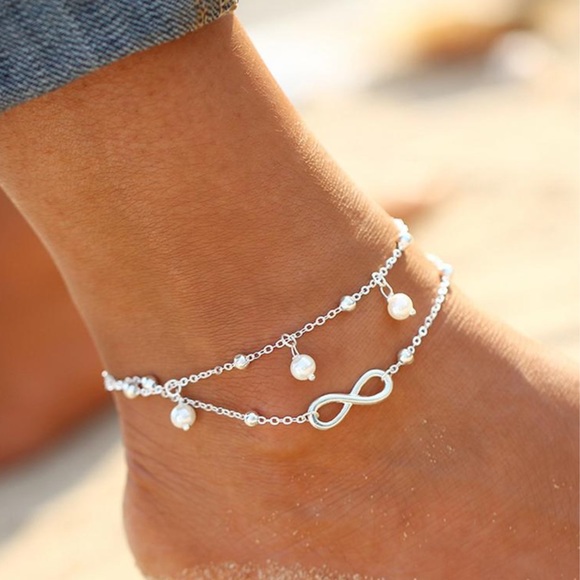 5โญ๏ธ RATED! Double strand infinity pearl anklet. - Picture 5 of 5