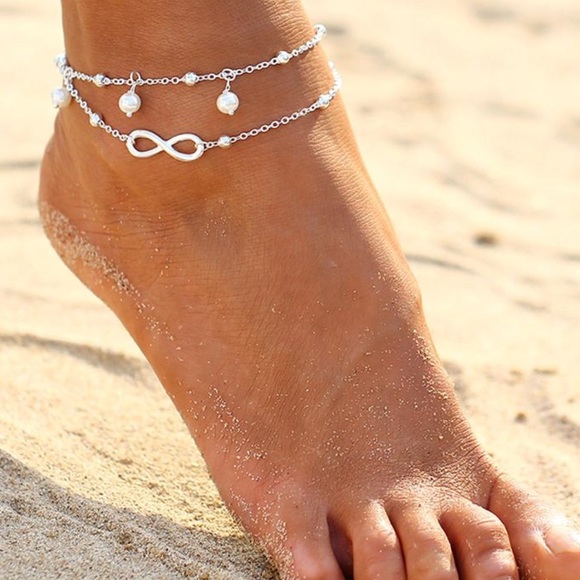 5โญ๏ธ RATED! Double strand infinity pearl anklet. - Picture 3 of 5