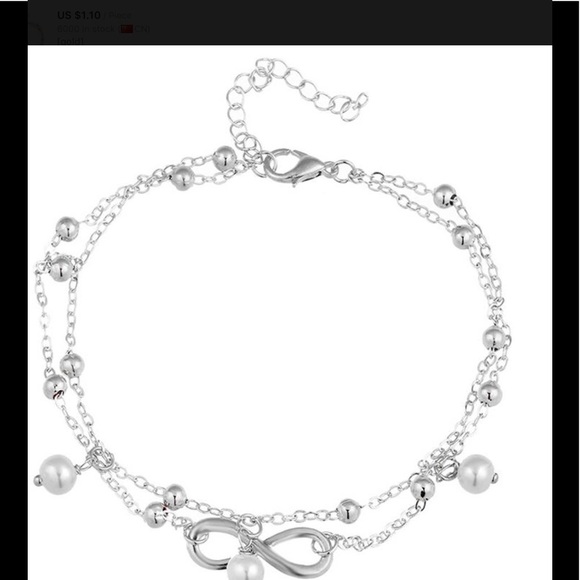 5โญ๏ธ RATED! Double strand infinity pearl anklet. - Picture 4 of 5