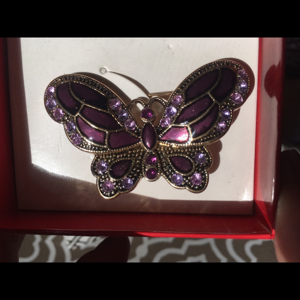 🦋 Purple and Gold Butterfly Brooch 🦋