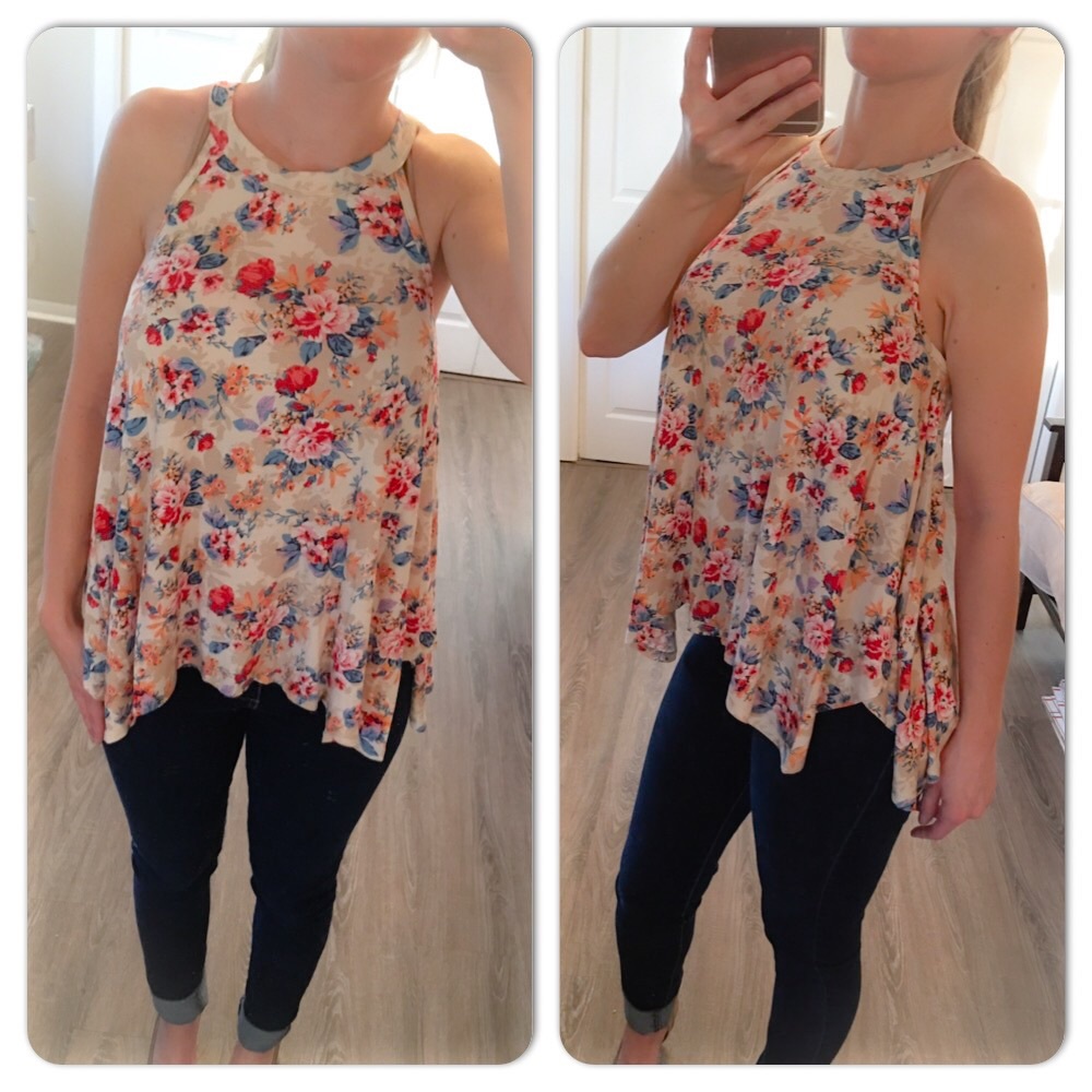 Floral Ivory High Neck Top