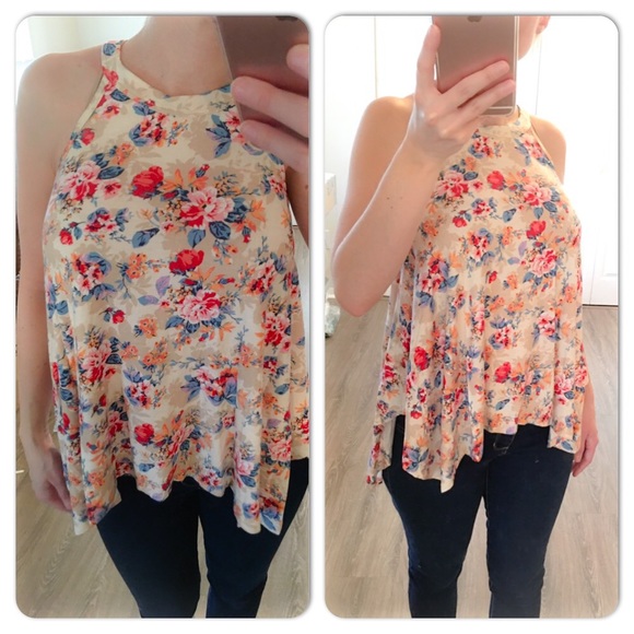 Floral Ivory High Neck Top - Picture 3 of 3
