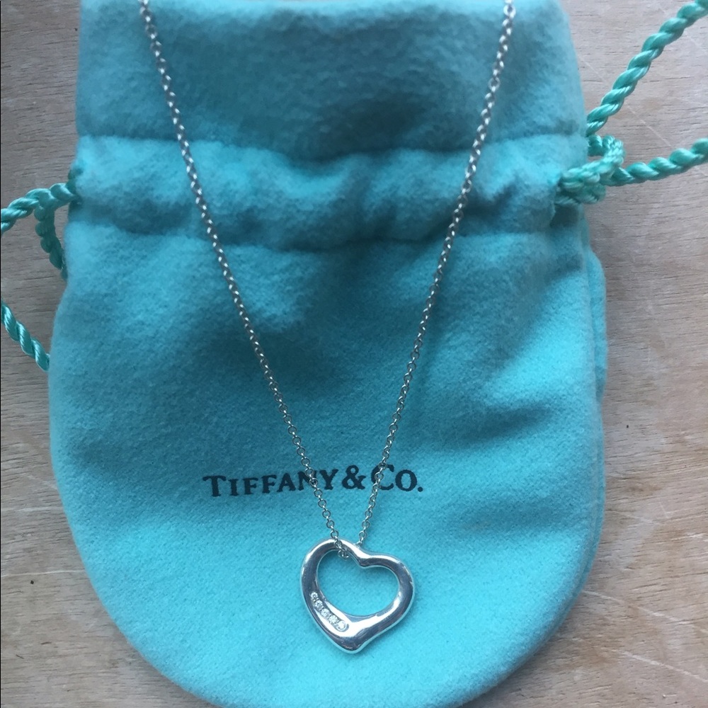Tiffany Co. diamond heart pendant necklace