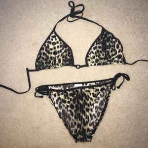 Leopard/cheetah bikini.