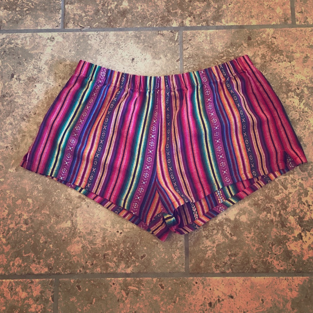 Serape striped shorts! Size Large!