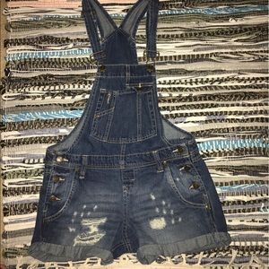 Jean short overalls