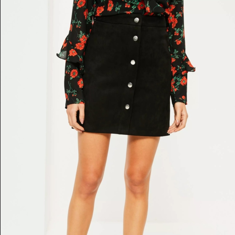 Missguided Faux Suede A Line Mini Skirt