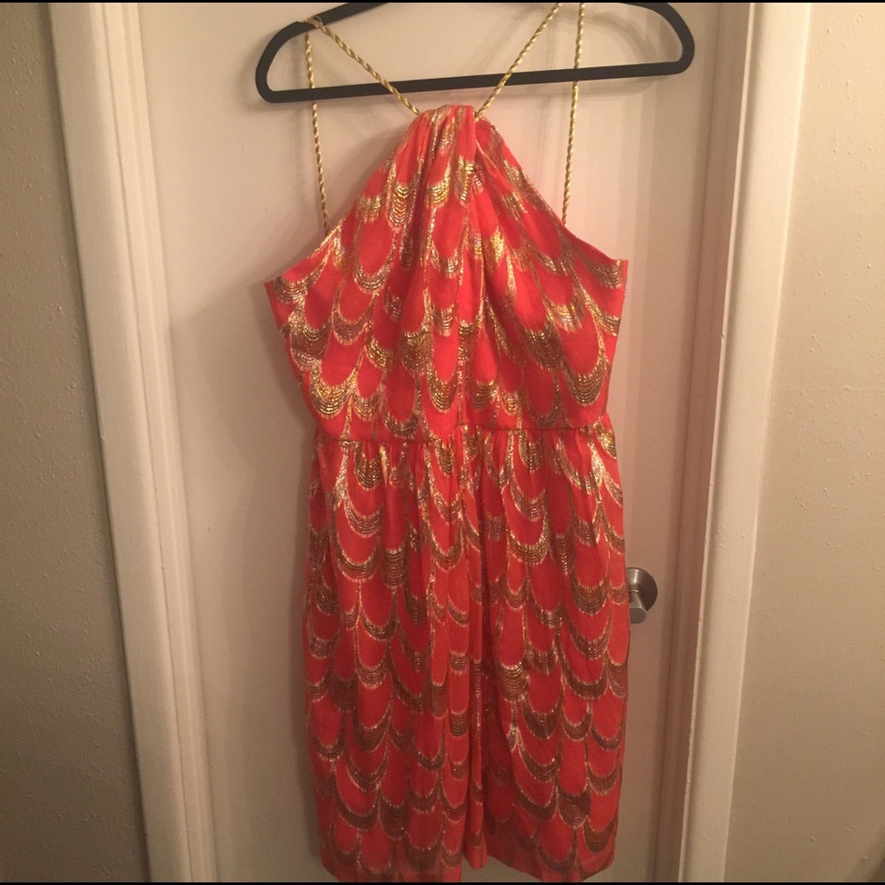 Silk metallic Trina Turk Cocktail Dress Sz 12