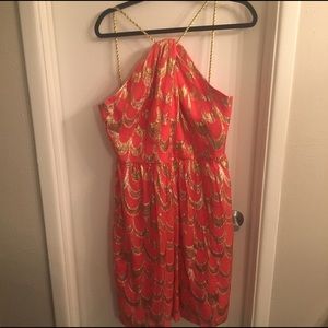 Silk metallic Trina Turk Cocktail Dress Sz 12