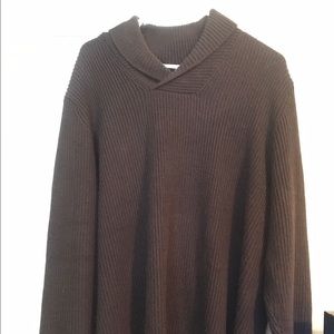 Geoffrey Beene black shawl-collar sweater.