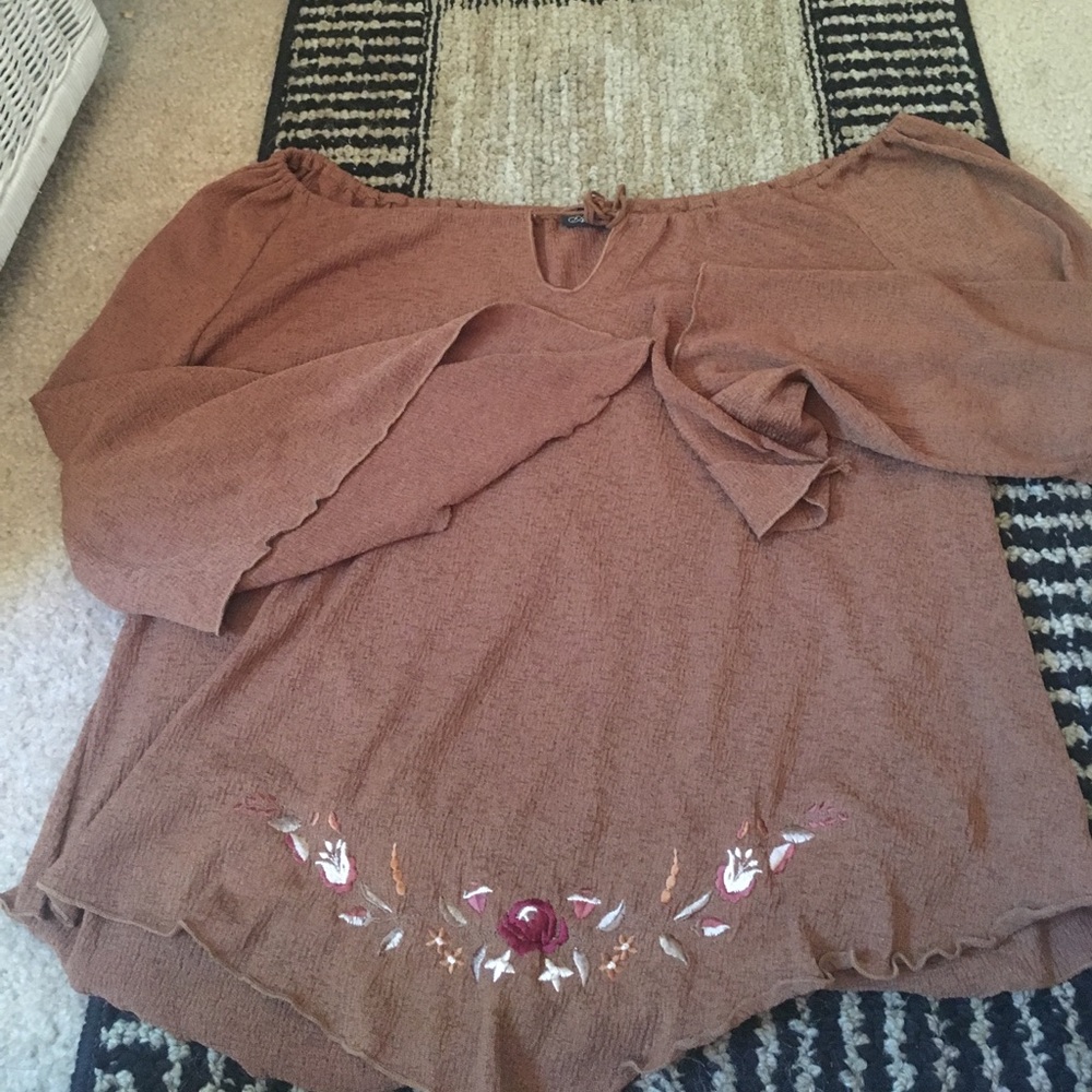 Brown flower Top