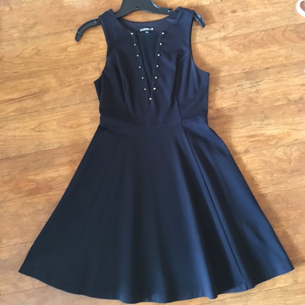 Express Black Fit and Flare Dress