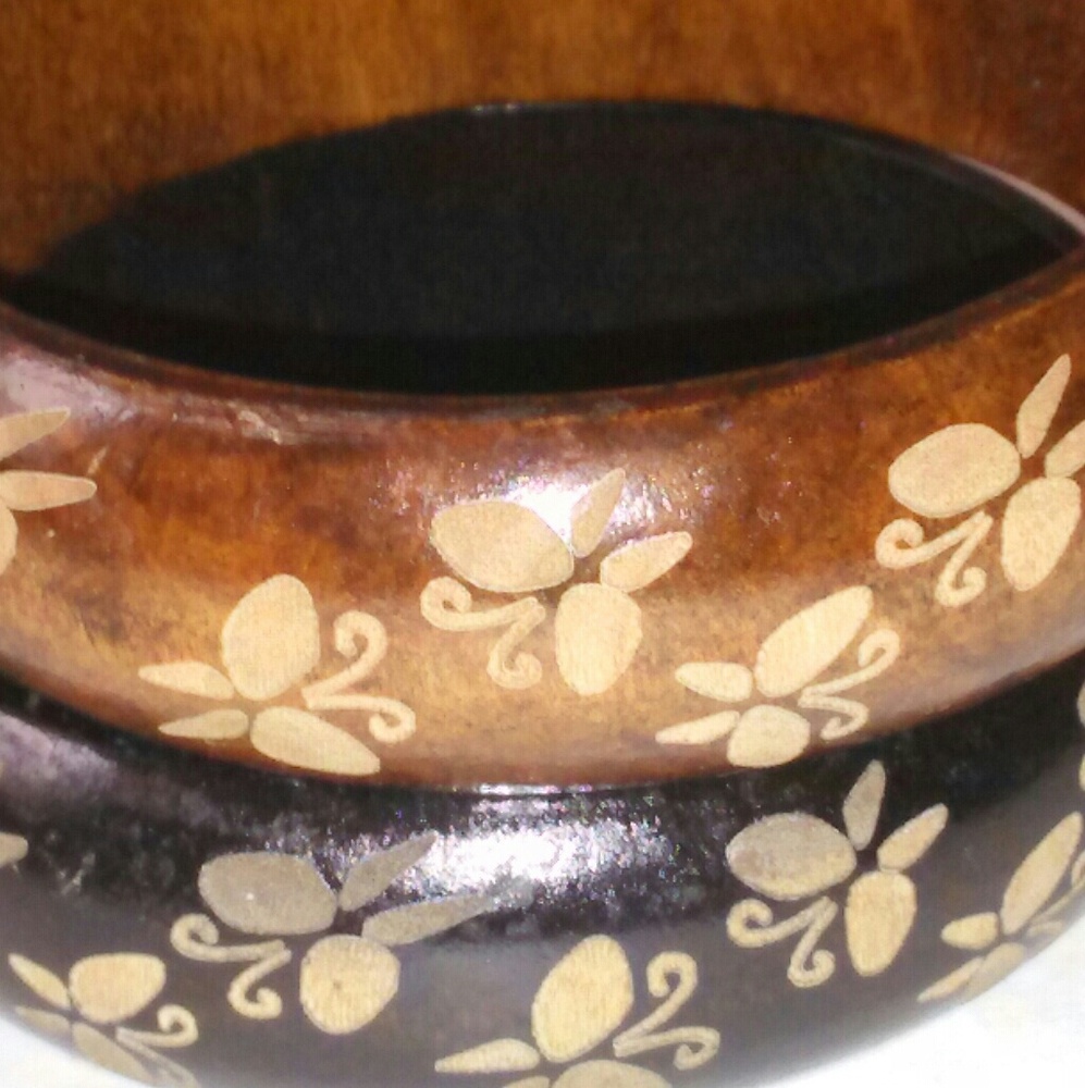 Two Gorgeous Wooden Bangles Light Weight