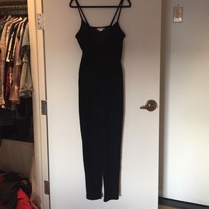 Black velvet jumpsuit