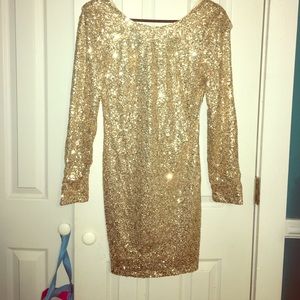 Gold Sequin formal dress